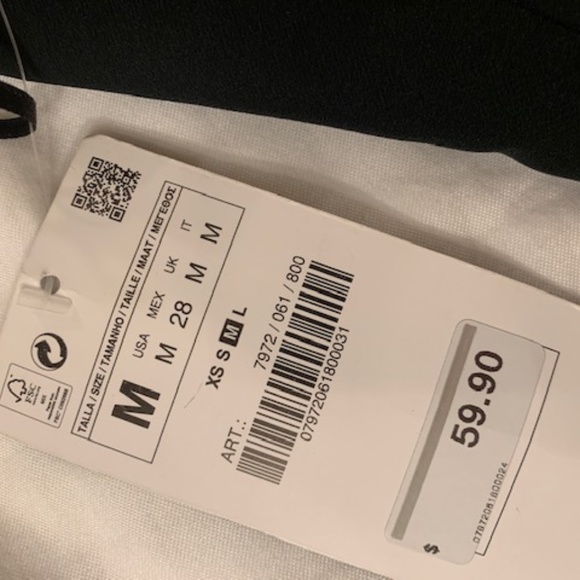 Zara Basic Black Zipper Back Mini Dress - M - Picture 5 of 6